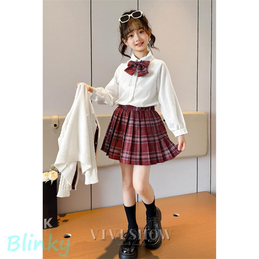 入学式 スーツ 女の子 キッズ フォーマル チェック柄 カーディガン セットアップ おしゃれ トップス スカート 卒園式 子供 上下セット 幼稚園 小学生の画像
