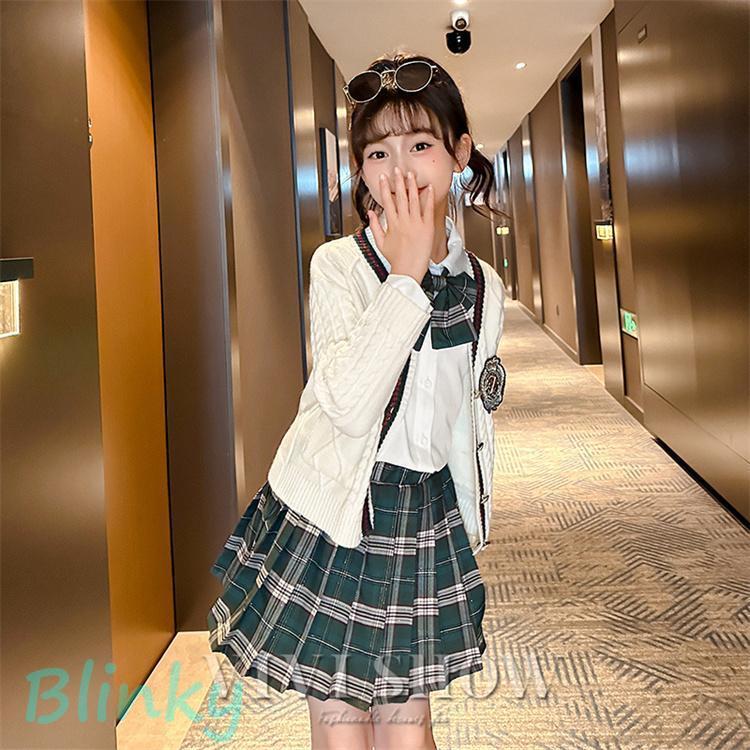 入学式 スーツ 女の子 キッズ フォーマル チェック柄 カーディガン セットアップ おしゃれ トップス スカート 卒園式 子供 上下セット 幼稚園 小学生の画像