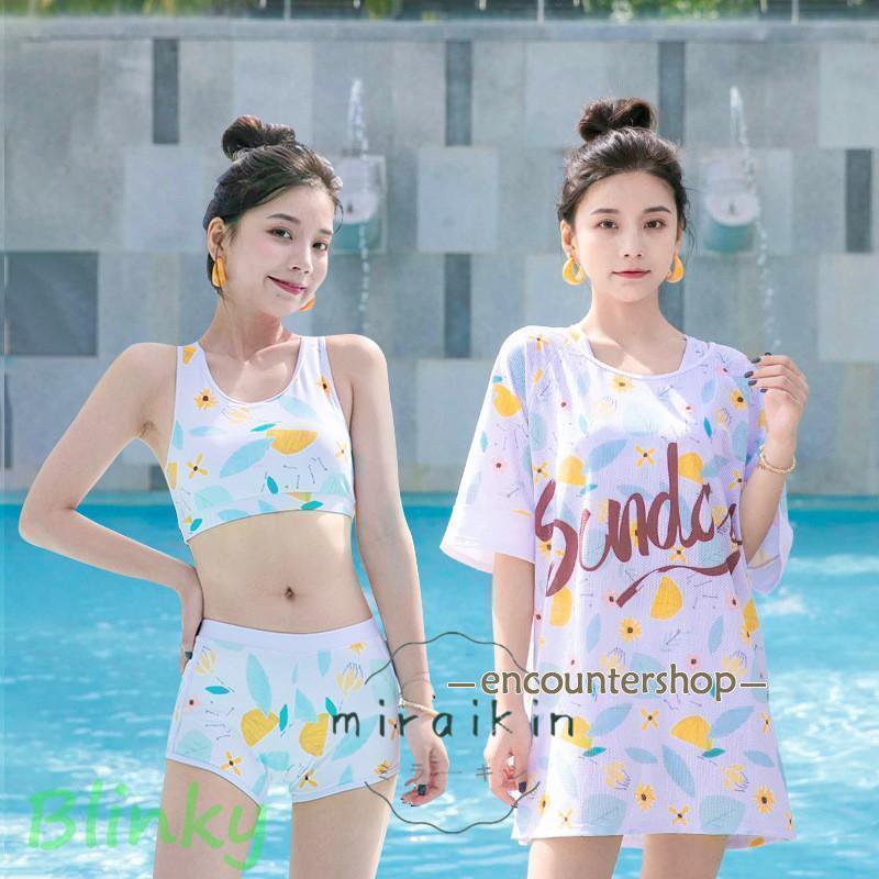 水着 高校生 中学生 レディース 3点セットプール ラッシュガード 体型