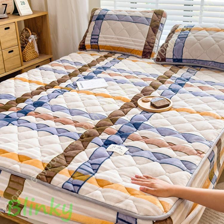 フランネル パッドシーツ ボアフリース 春 冬用 敷き毛布 セミダブル 春夏秋冬 柔らかな肌触り 毛玉なし しきぱっと 水洗いキルト 軽量 薄い手 中わた 防ダニ_7