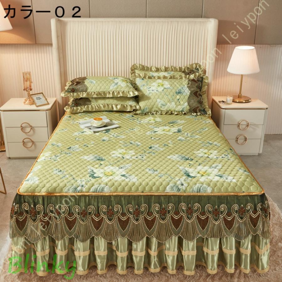 ベッドスカート ベッドカバー おしゃれ 上品 無地 ベッドシーツ 四季兼用 ゴム付き 簡単フィット 雰囲気アップ 肌に優しい 通気性 長持ち 敷きパッド シングル_12