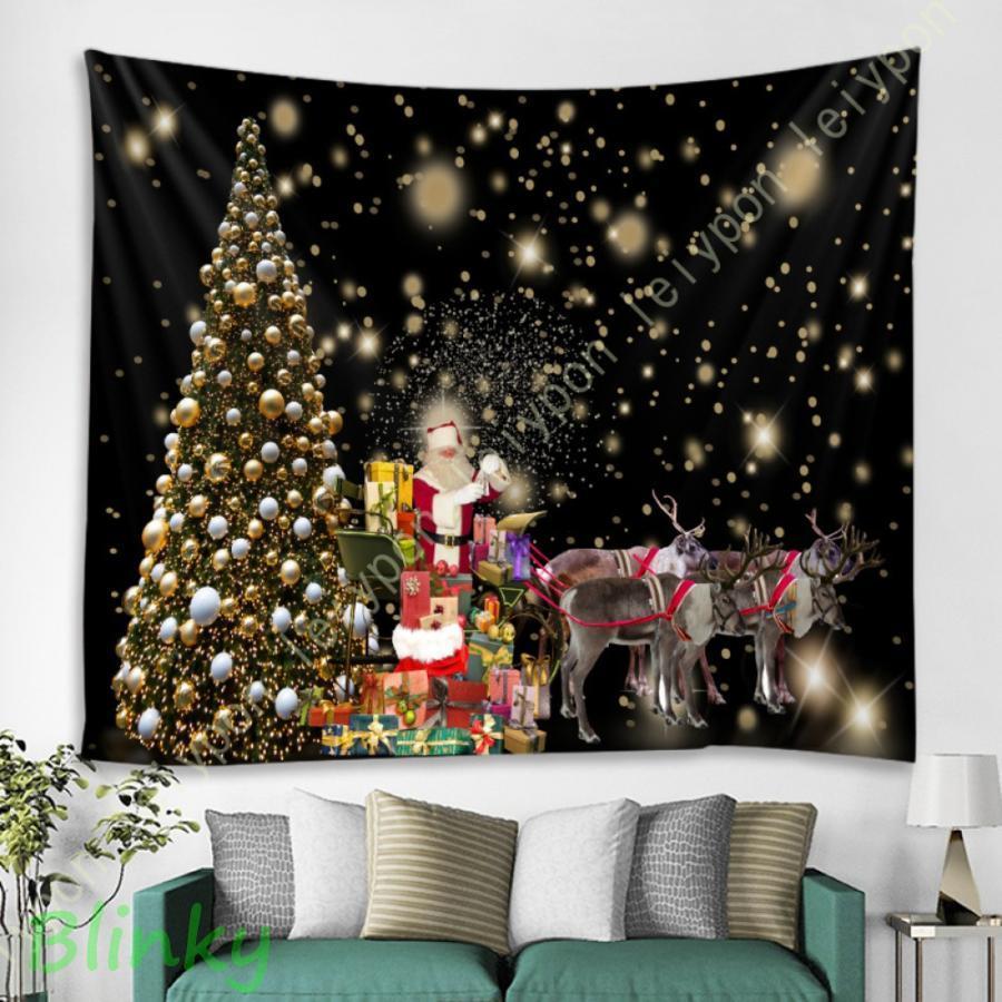 メリークリスマス タペストリー 暖炉 クリスマスツリー クリスマス