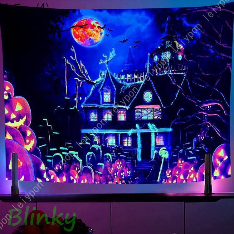 ハロウィン タペストリー 北欧窓風景 壁飾り おしゃれ アニメ カボチャ