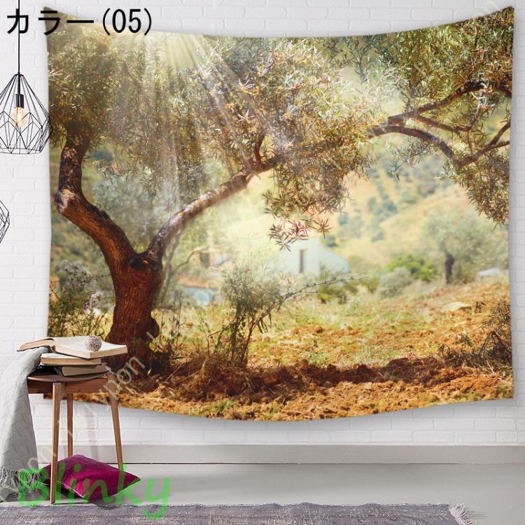 タペストリー 壁掛け 自然風景 森の緑樹 小道 樹木 布ポスター 