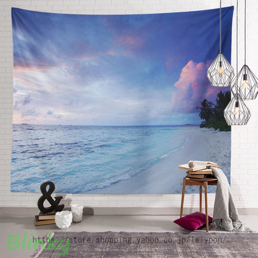 自然風景ハワイタペストリー 海 青空 壁掛けイ サンシャイン 日の出