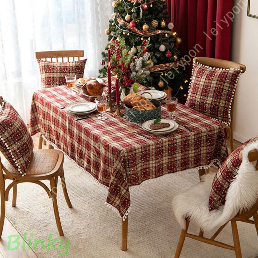 テーブルクロス クリスマス 赤 緑 チェック 長方形 ウォッシャブル