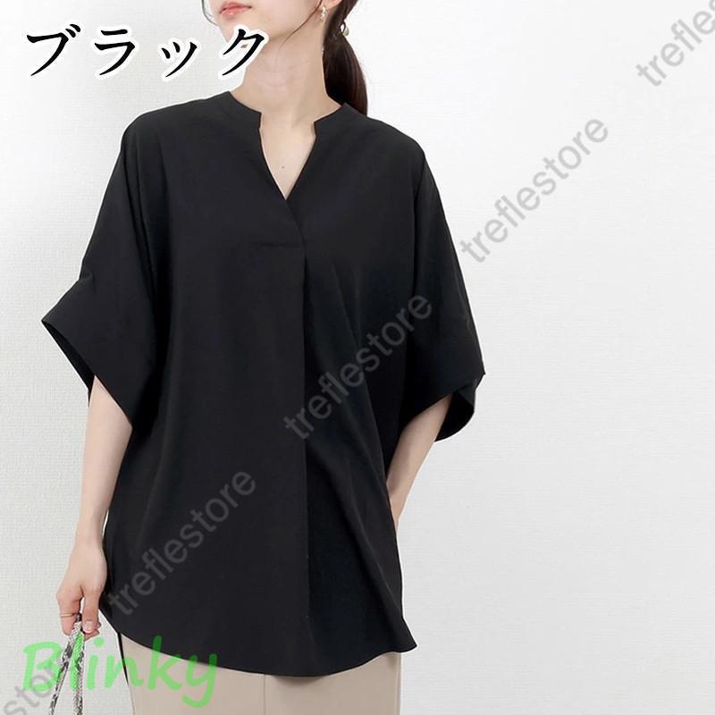 シフォンブラウス レディース シャツ 春服 夏服 五分袖 七分袖 