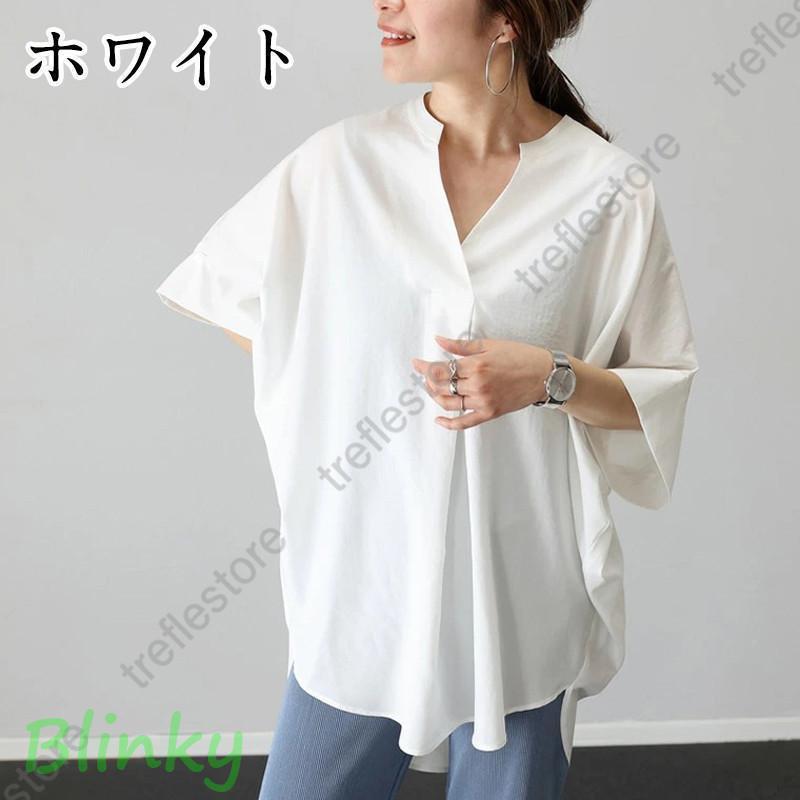 シフォンブラウス レディース シャツ 春服 夏服 五分袖 七分袖 