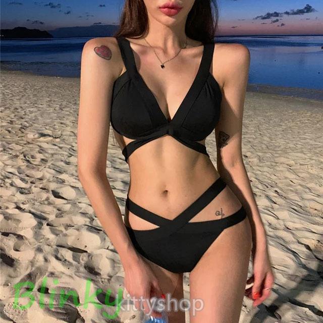 黒 ビキニ レディース 水着 ブラックビキニ 夏 海 スイムウェア 2点