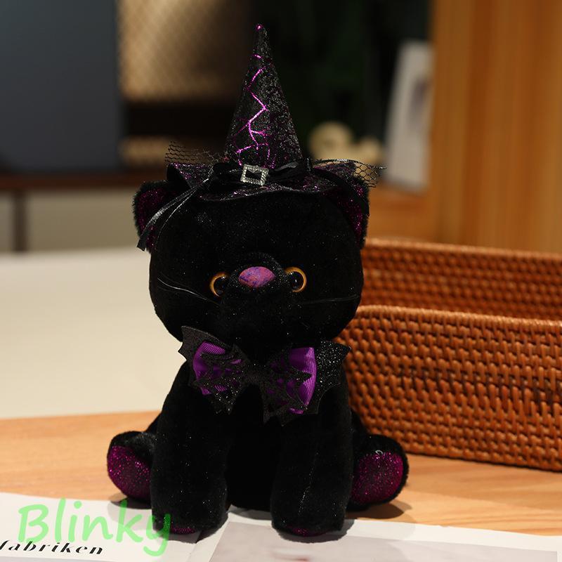 ハロウィン猫のぬいぐるみ 黒猫 ねこ ネコ 帽子付き 子供へのギフト