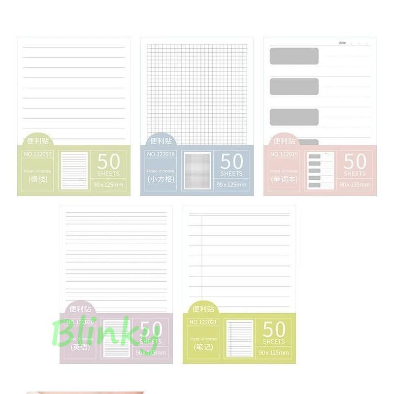 付箋 メモ帳 50枚 大きい 大きめ 方眼 罫線入り 文房具 文具 事務用品