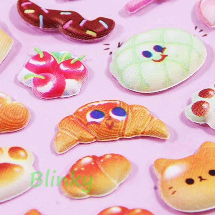 Si5 infeel me 食べ物 女の子 ステッカー4種類セット かわいい マシュマロ もちもち ミニ シール帳 シール 4枚セット 食べ物