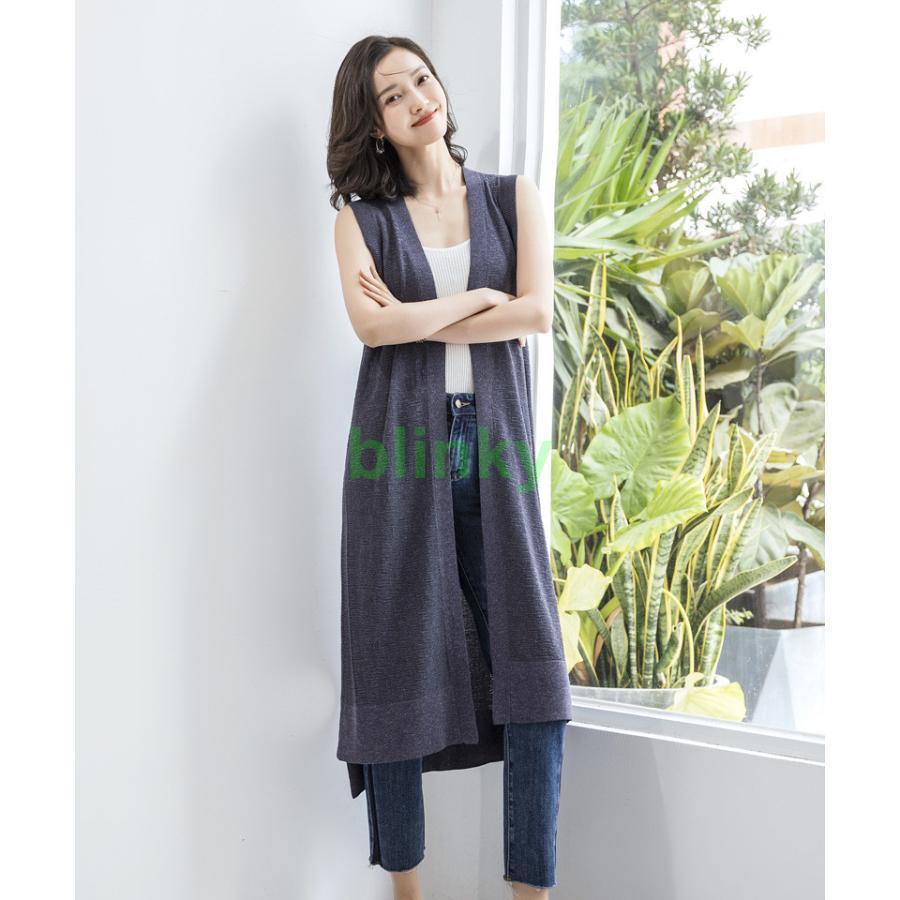 美品　アルベロ　シアー　シースルー　ノースリーブチュニック　ジレ　ロングベスト ジレ レディース ロングベスト ニットベスト リネン風 チョッキ