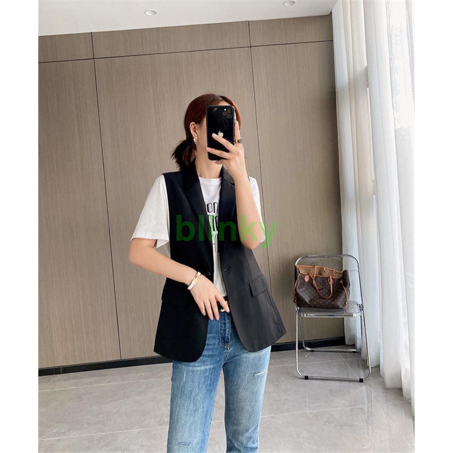 ベスト レディース ジレ ノースリーブ サマー 袖なし 春 夏 きれいめ