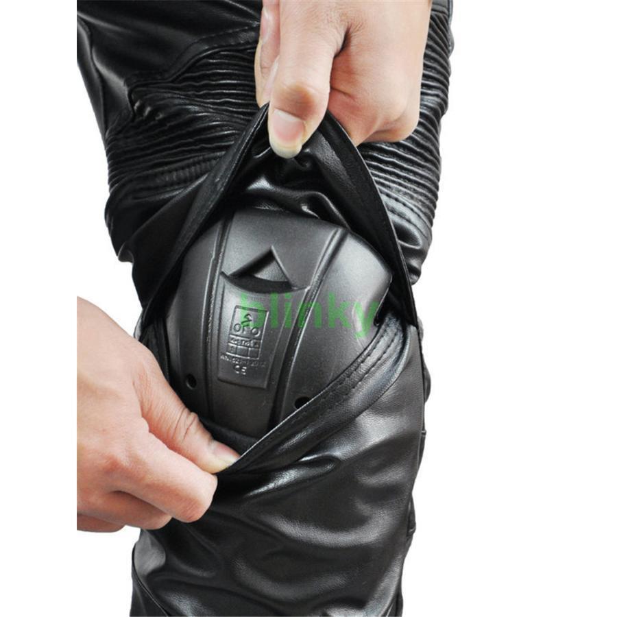 バイクパンツ メンズ 革パンツ レザーパンツ PU レザー プロテクター