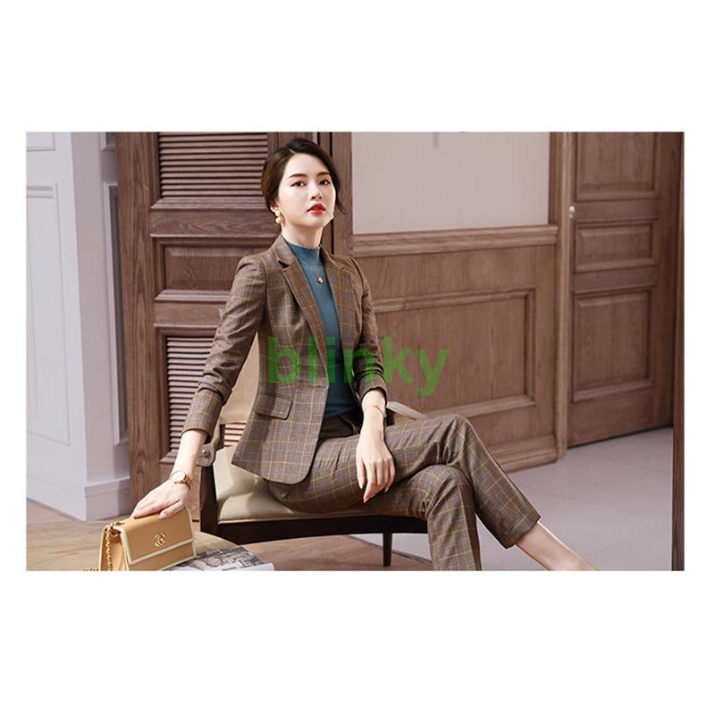 スーツセット レディース パンツセット チェック柄 セレモニー 事務服 フォーマル 細身 シルエット  ビジネス 入学式 卒業式 通勤 就職 スーツセット レディース パンツセット チェック柄 セレモニー 事務服