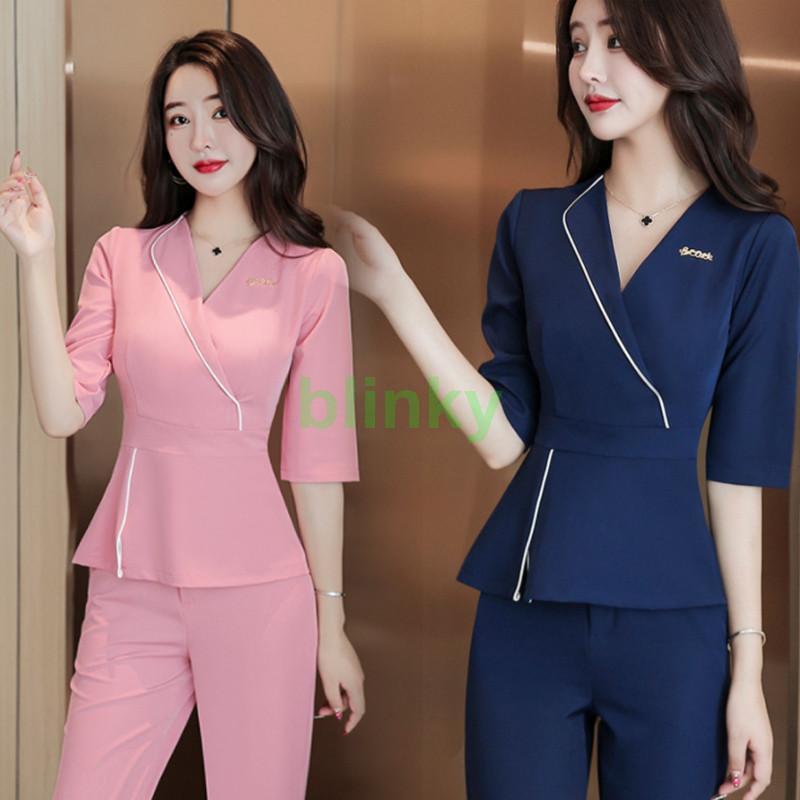 エステティック エステユニフォーム サロンウェア レディース 七分袖