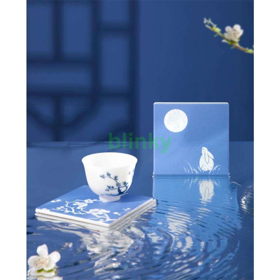 コースター 4枚セット 陶磁器 茶托 昭和レトロ雑貨 インテリア 中国