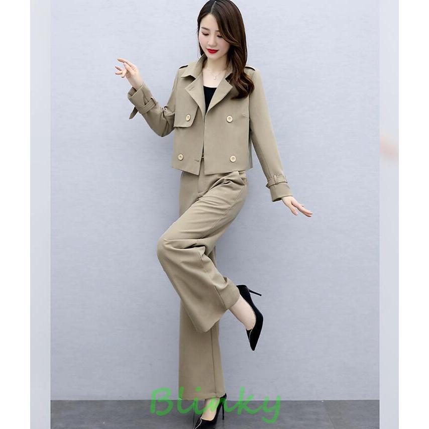 セットアップ レディース パンツスーツ ワイドパンツ パンツドレス スーツ 入学式 ママスーツ ビジネス 洗える 卒業式 入園式 卒園式_1