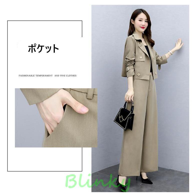 セットアップ レディース パンツスーツ ワイドパンツ パンツドレス スーツ 入学式 ママスーツ ビジネス 洗える 卒業式 入園式 卒園式_5
