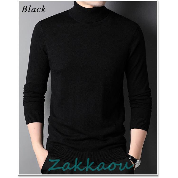 2024新品発売」 セーター メンズ タートルネック ウール100%ニット