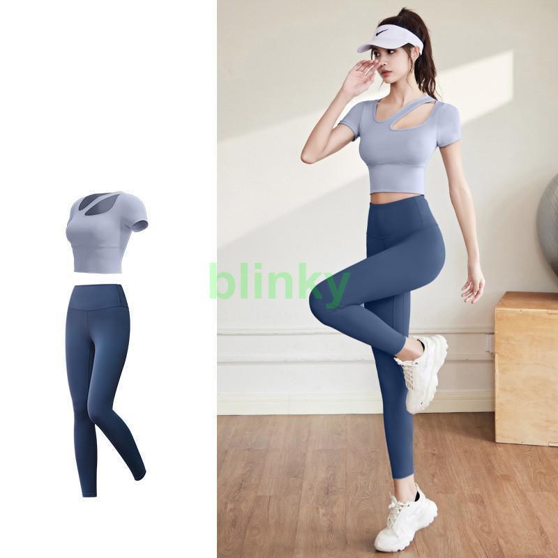 のり【新品未使用未開封】ヨガウェア　トップス＆レギンスセット ヨガウェア 上下セット トップス レディース セットアップ 2点セット
