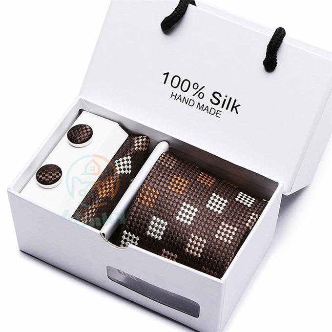 ネクタイ ポケットチーフ カフスボタン ネクタイピン ギフトBOX 5点
