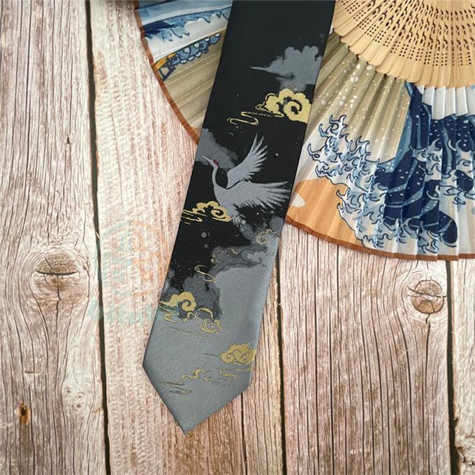 ネクタイ上品 刺繍 鶴 龍 鳳凰上質 メンズ ビジネス 結婚式 スーツ