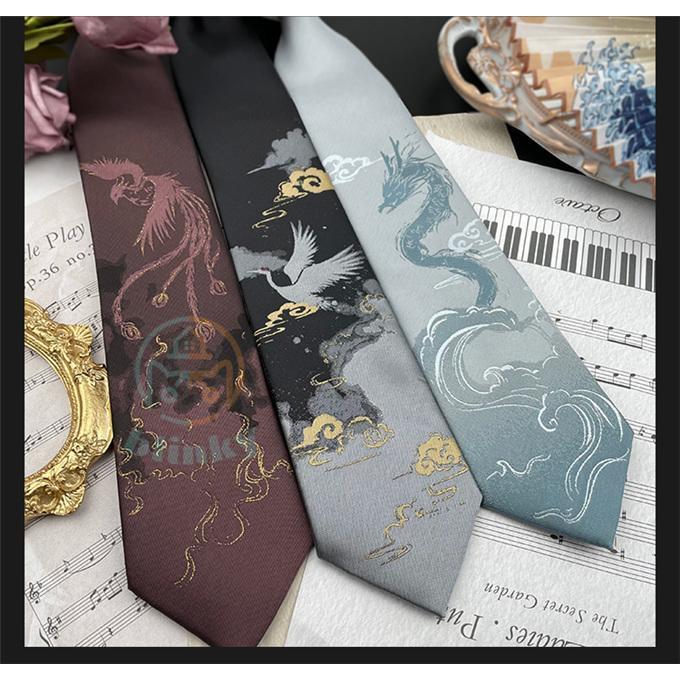 ネクタイ上品 刺繍 鶴 龍 鳳凰上質 メンズ ビジネス 結婚式 スーツ