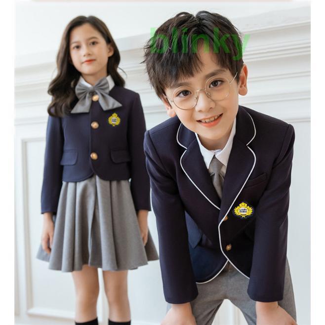 スーツ 子供 女の子 6点セット 入学式 卒業式 シャツ 蝶ネクタイ 靴下 ワンピース 女子 小学生 中学生 スクール 制服 無地 上品の画像