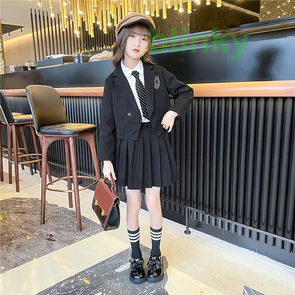 スーツ 子供 女の子 4点セット 入学式 卒業式 発表会 女子 小学生 中学生 スクール 制服 チェック柄 上品 | ブランド登録なし | 01