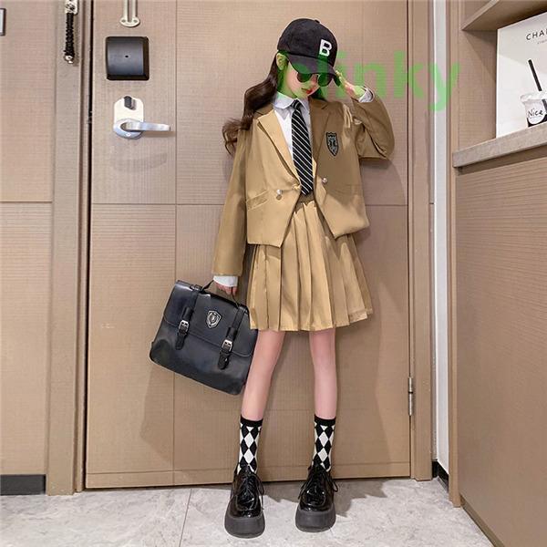 スーツ 子供 女の子 4点セット 入学式 卒業式 発表会 女子 小学生 中学生 スクール 制服 チェック柄 上品 | ブランド登録なし | 03