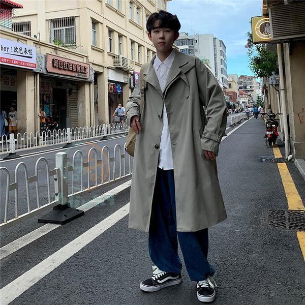 ステンカラーコート メンズ ロングコート スプリングコート