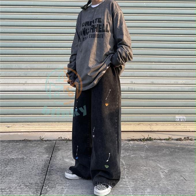 ワイドパンツ メンズ 極太 デニム ジーンズ ストリート ダボパン ワイドパンツ メンズ 極太 デニム ジーンズ ストリート ダボパン