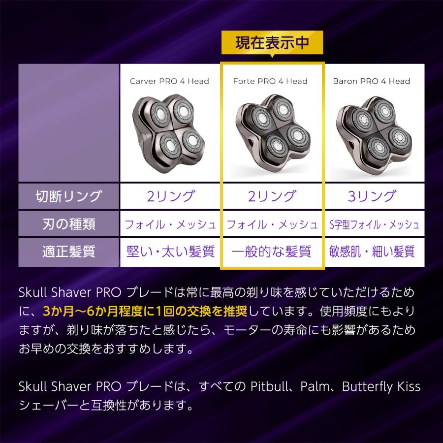 正規代理店】Skull Shaver スカルシェーバー Forte PRO 4ヘッド 交換用