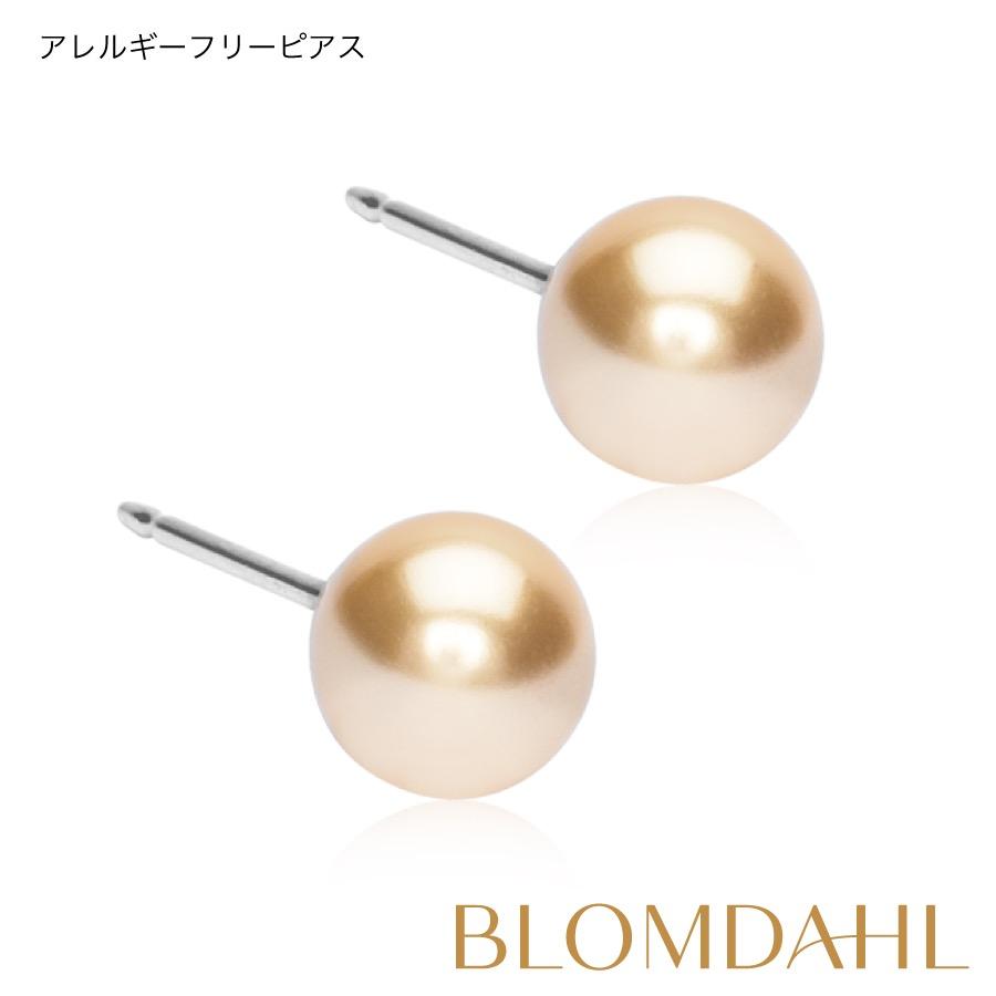 ピアス アレルギー対応 純チタン 6mm パール ゴールデンシマー 15-1233-68 | 