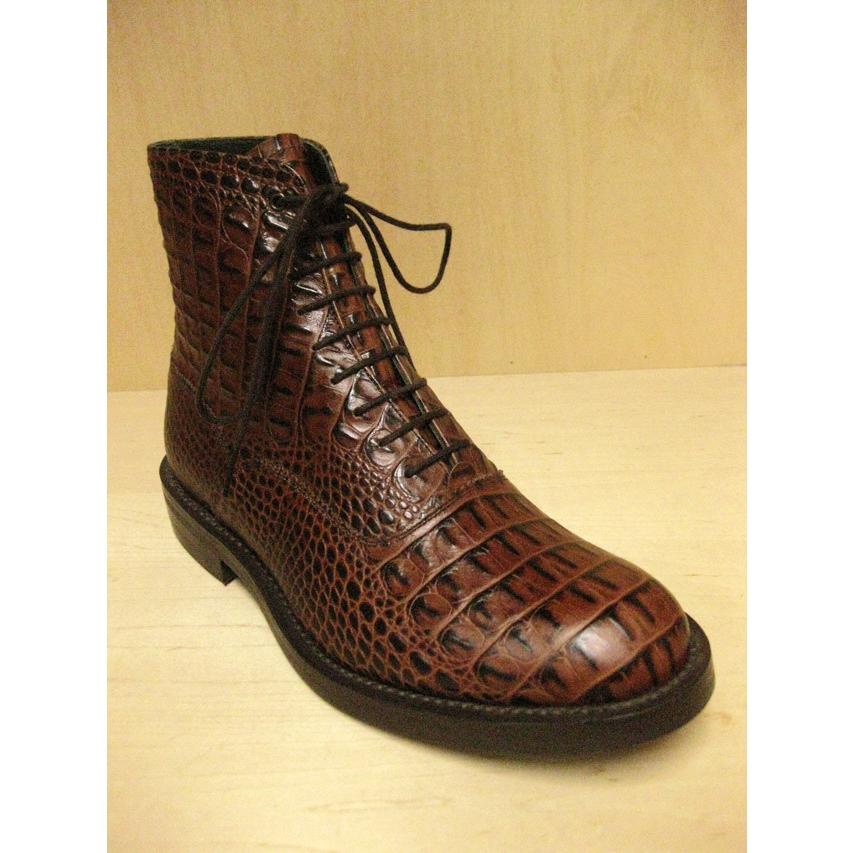 Tricker's クロコダイル エンボス オックスフォード ブーツ