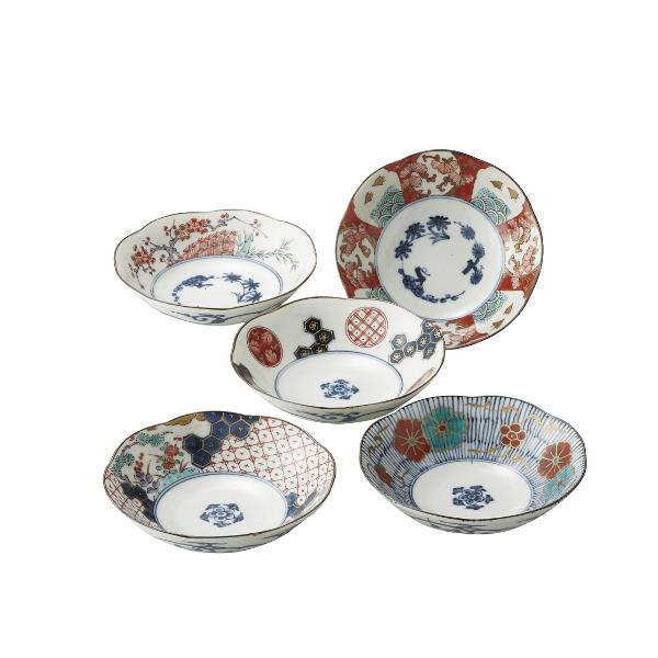 中鉢 染錦古伊万里 中鉢揃 16cm 美濃焼 多用鉢 煮物鉢 風花 花凛 | 