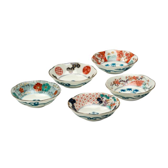 小鉢 染錦古伊万里 小鉢揃 13.5cm 美濃焼 小鉢 副菜鉢 一品鉢 風花 花凛 | 