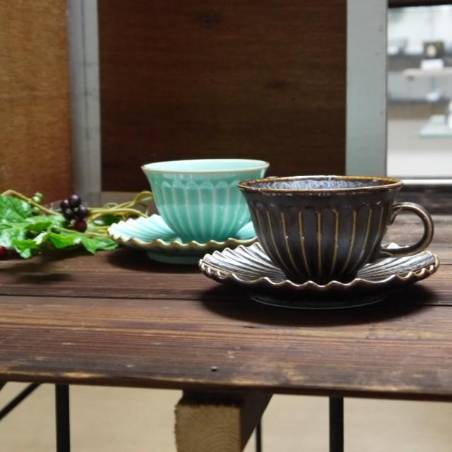 美濃焼和食器 孔雀コーヒーカップソーサー　ターコイズブルー | BLOOM（アクセサリー） | 01