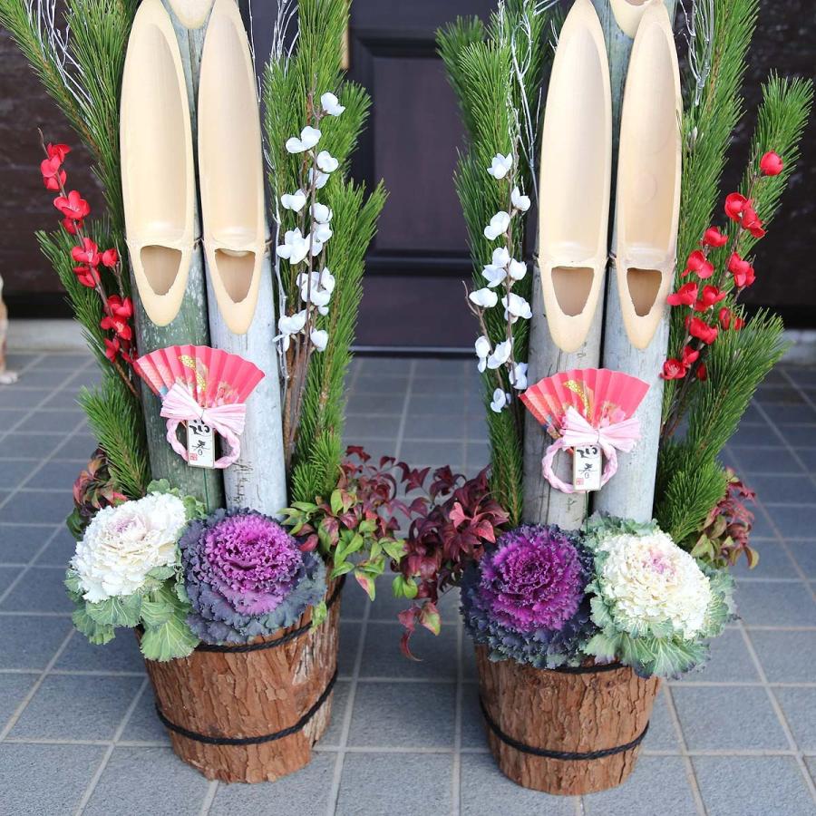 門用青竹　18本 笑い竹　かわちゃん 笑い竹若松仕上げ門松 150cm（一対） | 門松専門店 えびす屋