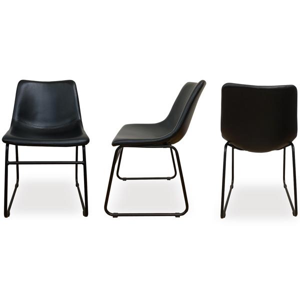 ヴィンテージチェア　ダイニングチェア　2点セット 2脚セット］ヴィンテージ モダン ダイニングチェア レザー調