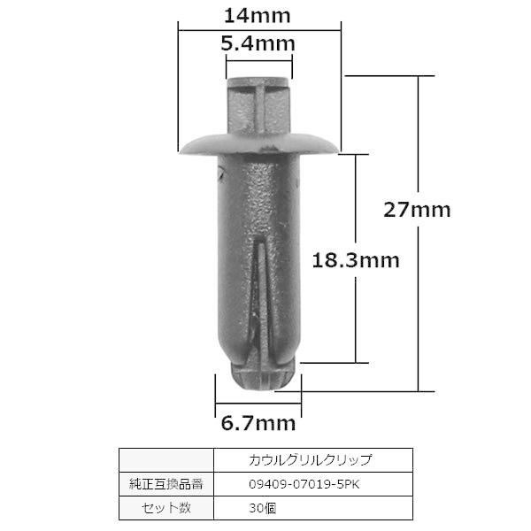 BLOOM カウルグリル クリップ プッシュリベット グローブボックス