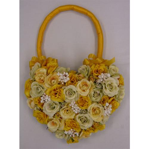 アートフラワー〔造花〕ブーケ/ハンドバック　イエロー