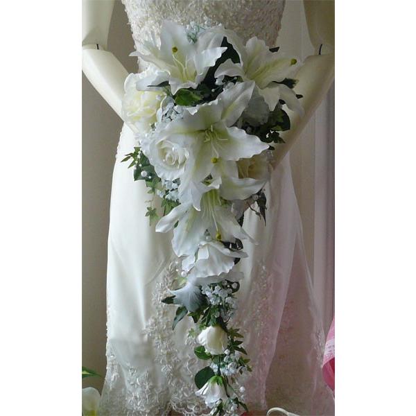 造花ブーケ ウエディングブーケ/ユリ＆かすみ草スペシャルブーケ