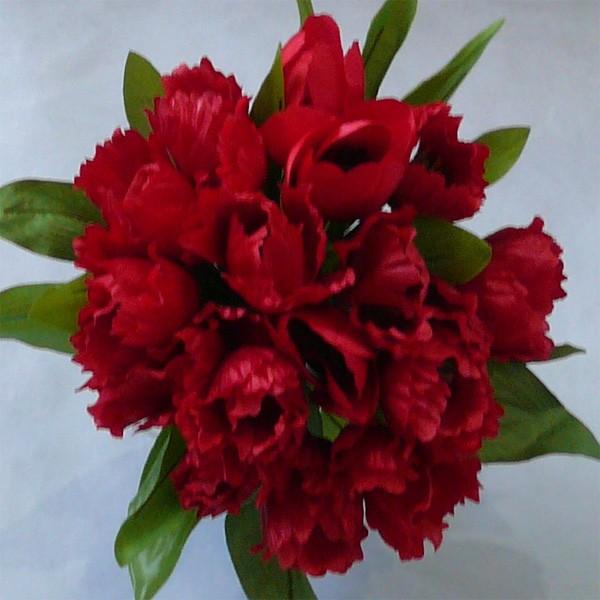 アートフラワー〔造花〕ブーケ/レッドチューリップクラッチブーケ