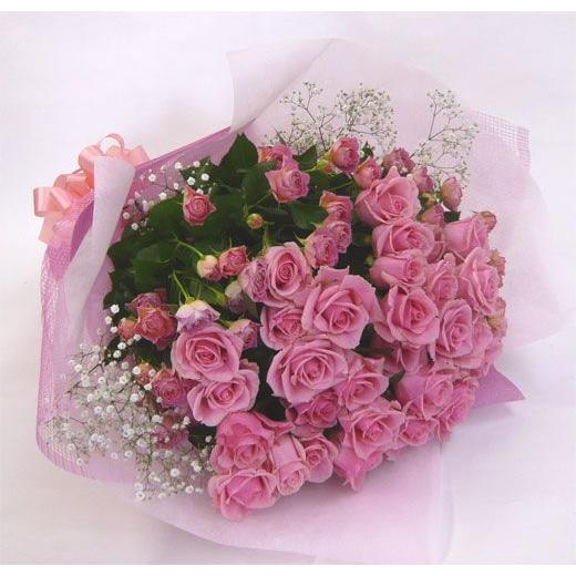 在庫有 バラの花束 ピンクバラ カスミ草 花束 ブーケl 魅力的な Aonestationery Co Uk