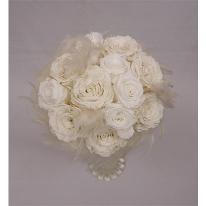 プリザーブドフラワーブーケ/ファーブーケ　5　ホワイト