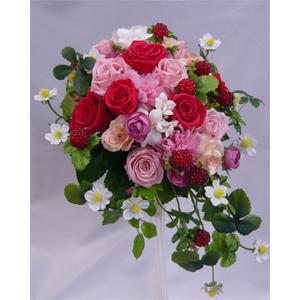 カタログギフトも！プリザーブドフラワーブーケ・ラズベリーピンク