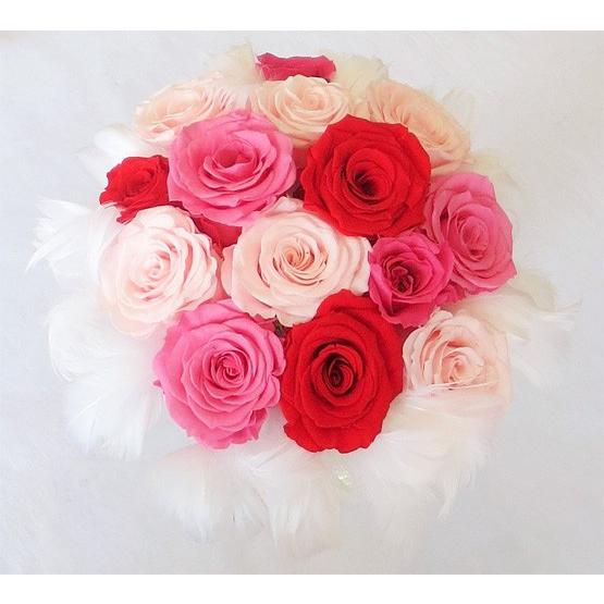 プリザーブドフラワーブーケ/ファーブーケ　52　ピンク＆レッド